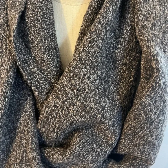 Lilla P Extra Fine Merino Wool Alpaca Scarf Infinity Brown Knit - Picture 4 of 4